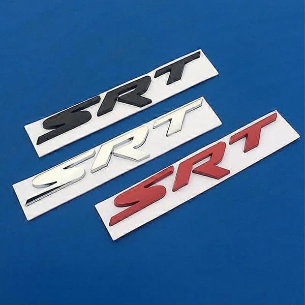 Metall bil styling SRT frontgrill emblem klistremerke passer til Charger Challenger utvendig tilbehør silver