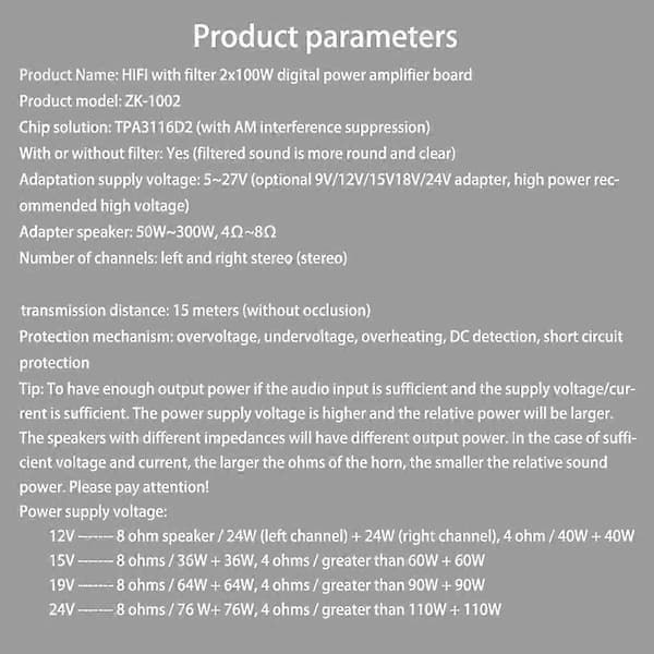 ZK-1002 Ljudstereo-förstärkare Effektförstärkarkort Justerbar diskant och bas