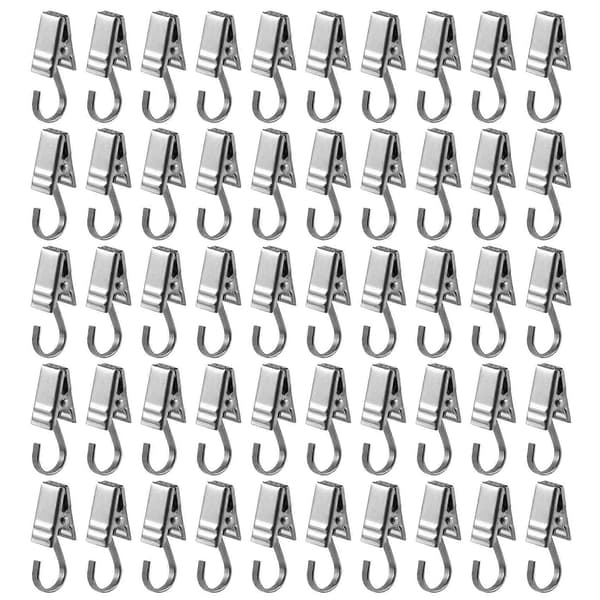 50 STK Klips Kroker i Rustfritt Stål Klipsringer Metall Gardinklips for Bilder