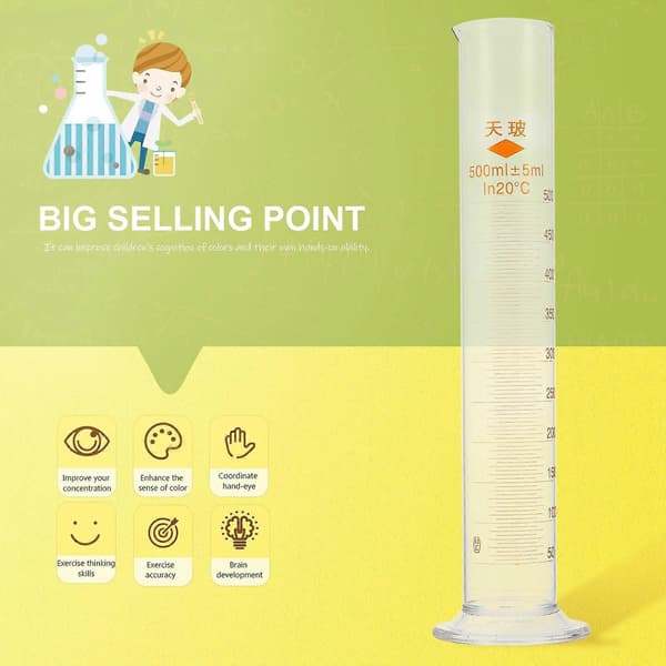 500 ml mätcylinder laboratoriegraderad cylinder glasmätverktyg