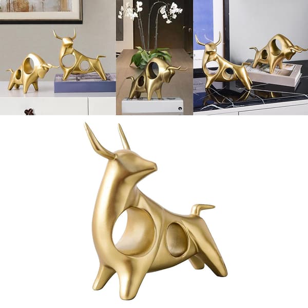 Kvægskulptur Oksens år Ornament Figur Statue Bordplade Kunstværk B