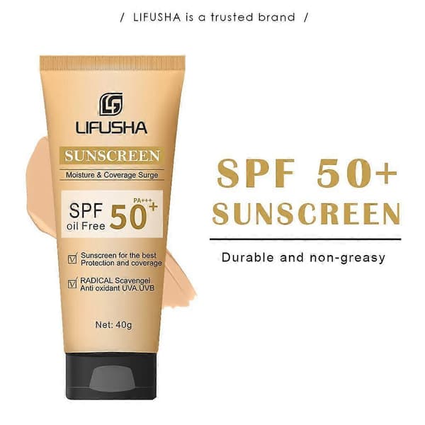 Solcreme, SPF 50+ Solbeskyttelse til ansigt, Foundation Concealer, Solcreme, Vandtæt, Svedafvisende, Anti-aging, Beskyttelse mod sol Pro 1pcs