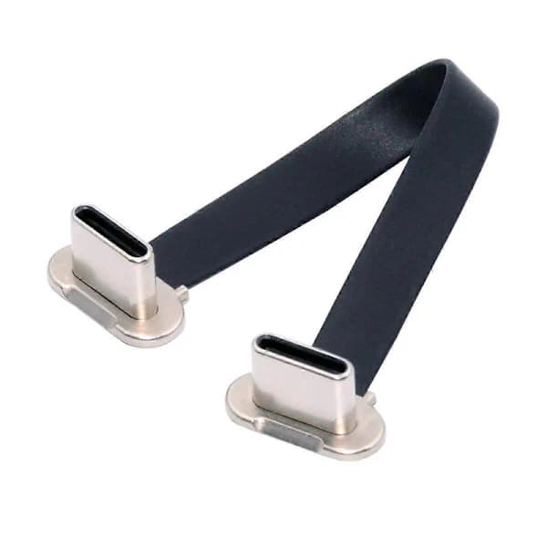 UC-170-0.07M 75mm Bøyevinkel USB-C til USB-C Ultratynn Flat USB 2.0 Datakabel 65W Hurtigladekabel [YJD]