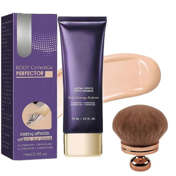 All Over Complexion Perfector med extra stor kroppssminkborste, tatueringskräm, kroppstäckande Perfector Vattentät No Transfer Concealer 1 Set