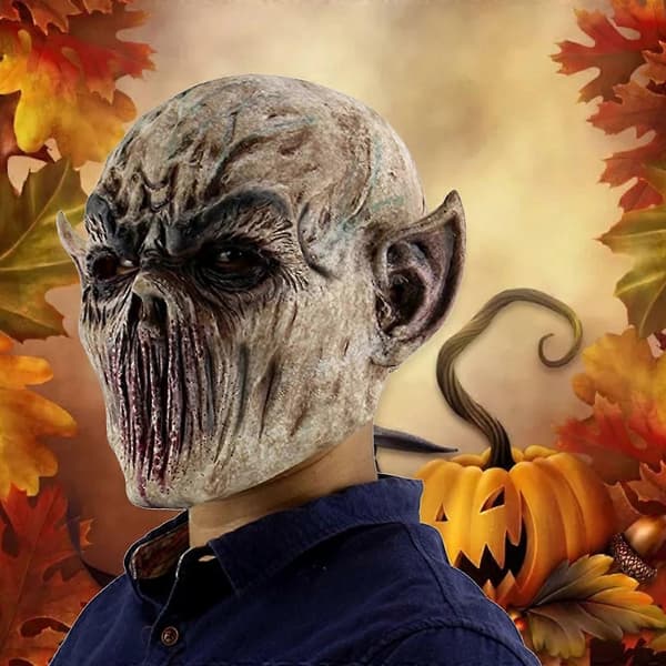 Skummel Halloween-maske terror demon djevelmaske cosplay-rekvisitter blodig spøkelsesmaske