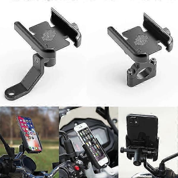 Til Harley Davidson Tilbehør Motorcykelstyr Telefon Motor Køretøjsrammeholder GPS Stand Bracket Handlebar Black