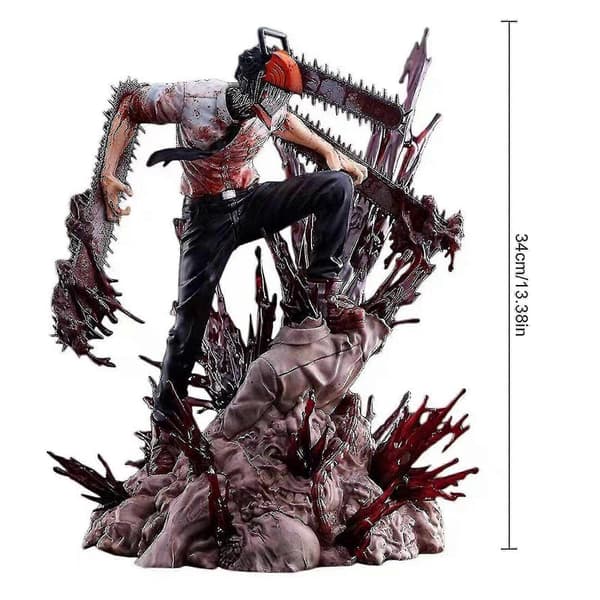 Chainsaw Man Denji Figur PVC Statue Anime Figurer Action Figur Model 33,8 cm