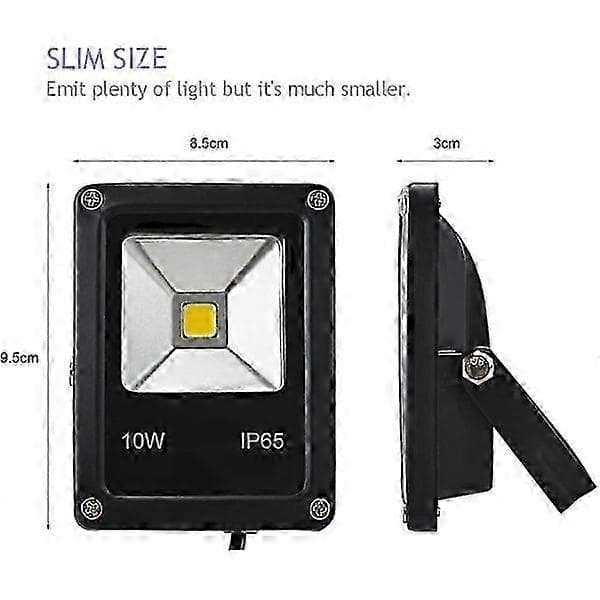 12V DC LED Flomlys 10W Vanntett 3000K Varmhvit 2-pakning, Ny 2026