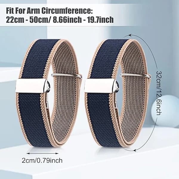 Manchetknapper - 4 par - Manchetknapper - Manchetknapper til kvinder og mænd - Klassisk - Elastisk - Kvinder Mænd - Manchetknapper - Unisex elastisk armbånd
