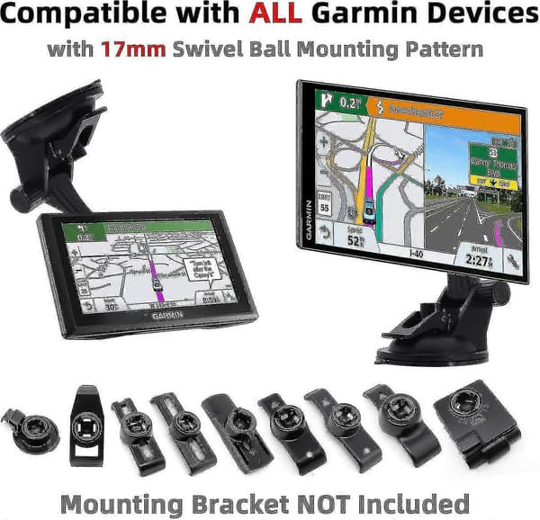 For Garmin GPS-holder - GPS-bilfester, sugekoppholder for frontrute/dashbord