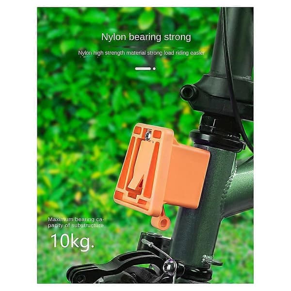 Sammenfoldelig cykeltilbehør Frontstativ Base Grisenæse Vandhane Konverteringssæde Riser Orange Farve