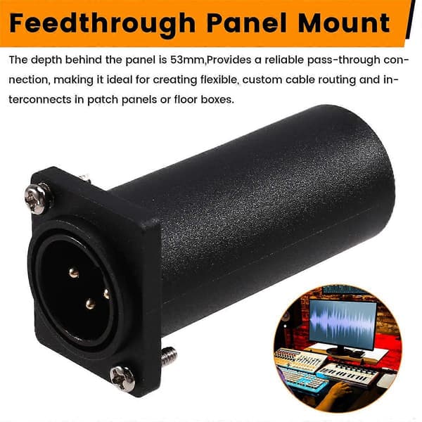 D-serie panelmonteret XLR 3-benet han til RJ45 hun gennemføringsadapter til DMX512 -CON-controller