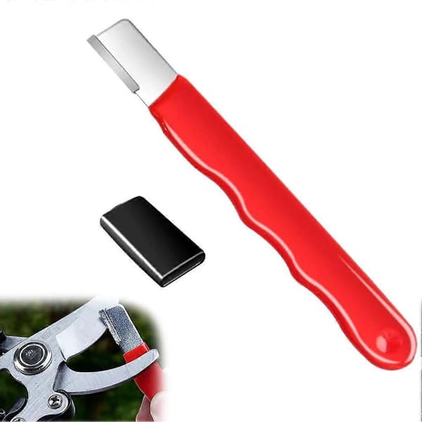 Veitsenteroitin - Seos 12,5 cm - Keittiösaksien teroitin red