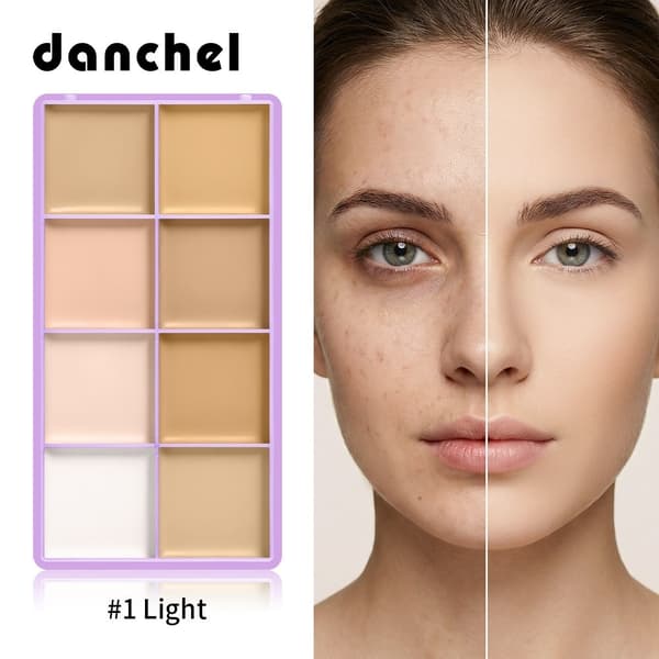 Myk tåke gradient concealerpalett dekker ansiktsflekker, aknemerker, fregner og tåregroper Concealer 02 medium