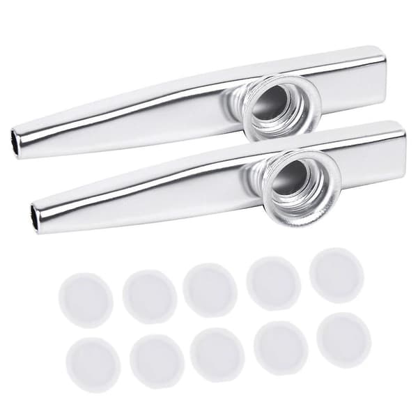 2 delar silverkazoo med 10 membranflöjtmunsspel barnleksakspresent