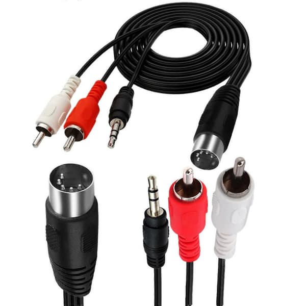 Kvalitets 5-bens Din han-kabel 5P til DC3.5mm og 2RCA lydkabel til problemfri forbindelse af forskellige lydenheder