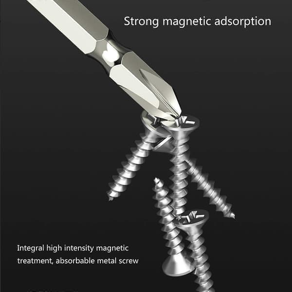 Kraftig magnetisk borbitssett - 10 stk. ekstra lange krysshode skrutrekkerbits (magnetisk)