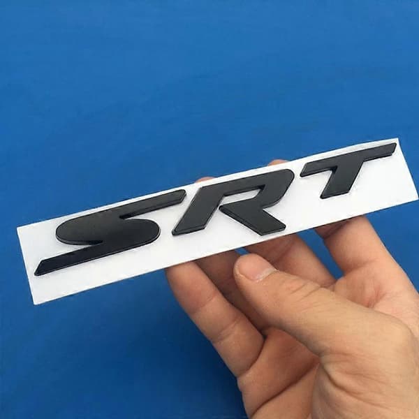 Metall bil styling SRT frontgrill emblem klistremerke passer til Charger Challenger utvendig tilbehør silver