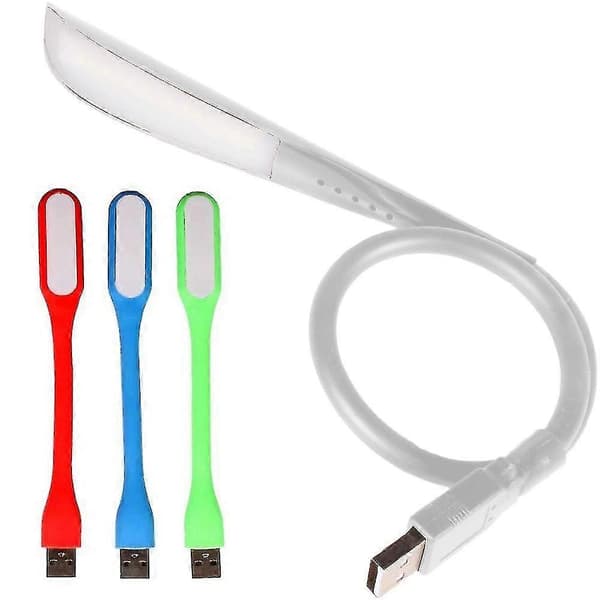 Berøringsdimbar LED USB Laptoplampe med 3 Mini USB LED-lys Hvit