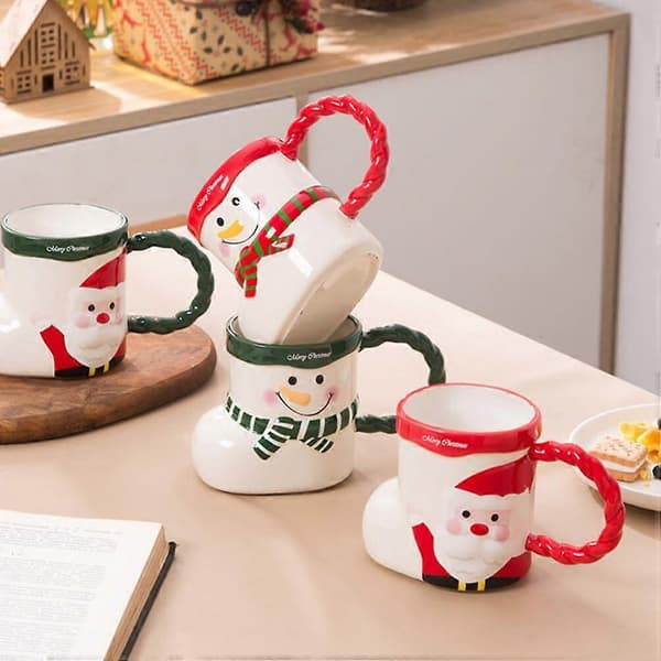 Tomtemugg Julkaffemugg Söt Kaffe Te Mjölkkopp Tomteformad Vattenkopp Julig Festlig Present 360ml