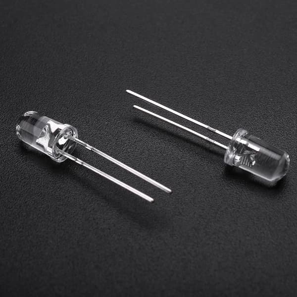 100 stk 5mm varmhvite LED-diodelys DC 3V 20mA pære elektroniske komponenter lysdiode