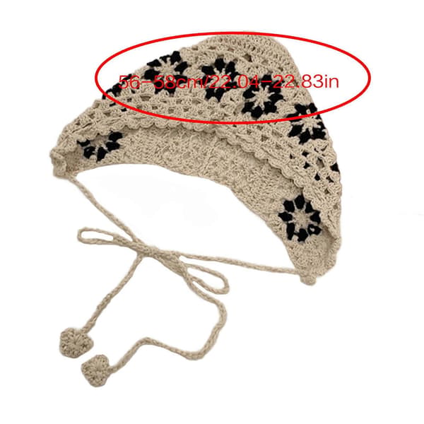Virka Blomstermönster Hatt Vuxen Elastisk Hatt Sommar Ihålig Stickad Hatt Heta Sommarpresenter för Studenter Tonåringar Svart