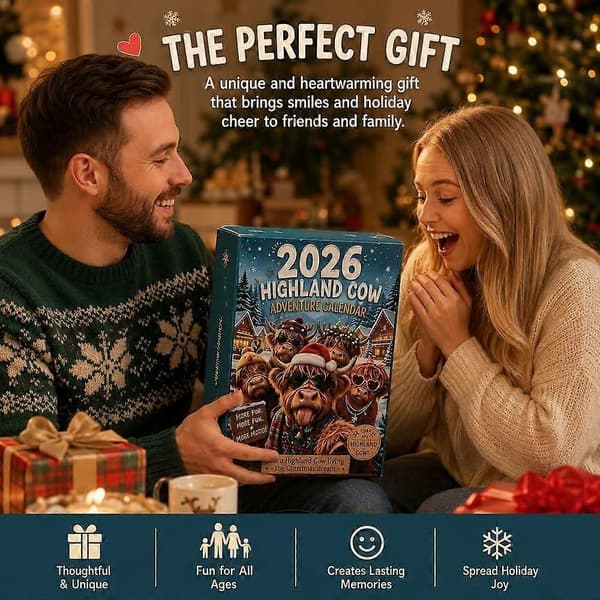 Juleflad akryl ko-ornament, Highland ko blind box sæt, assorterede søde designs, ideel julegave til samlere D