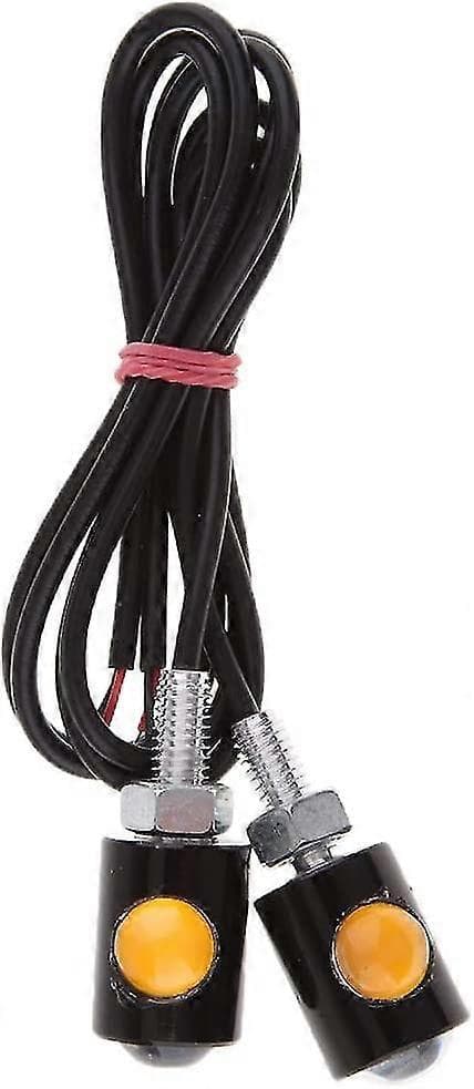 Dc-12v Motorsykkel Mini Gule Blinklys 2-pakning