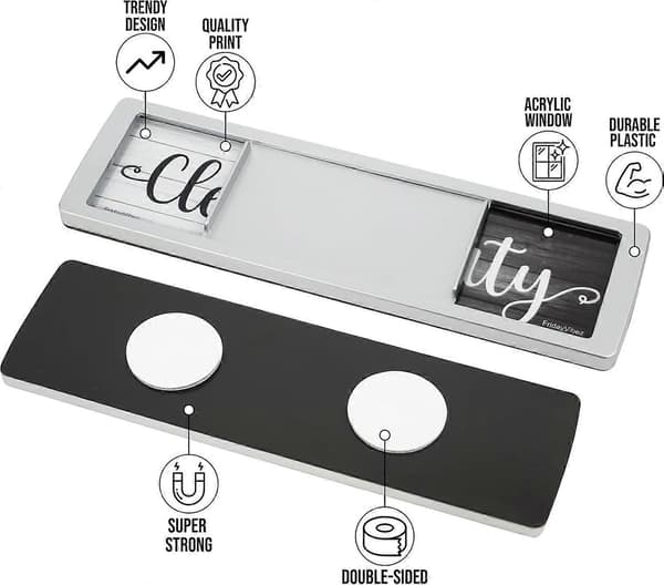 Diskmaskinsmagnet Ren Smutsig Skylt, Stark Magnet för Diskmaskin, Universell Skylt Black