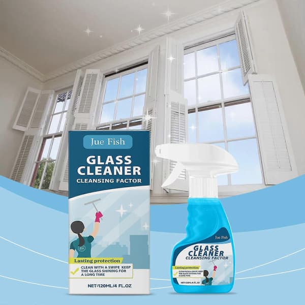 Kraftfuld Glasrens Spray - Pletfjerner til Spejle & Overflader, Nem & Sikker, 120ml