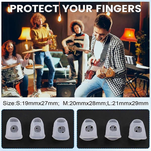 20 set fingeröverdrag halkfria handskydd smärtlindrande handskar för elektrisk akustisk gitarr stränginstrument