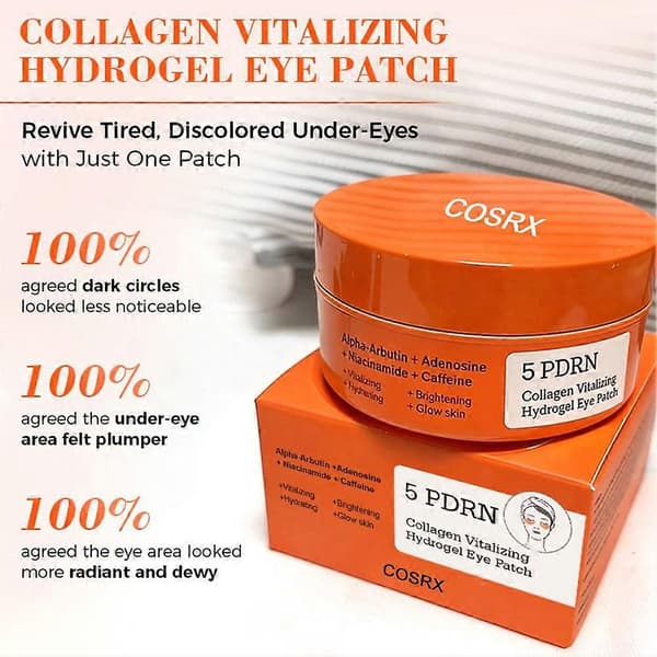 COSRX 5-PDRN Complex Collagen Gel øyelapper for mørke ringer ujevn hudtone 60 lapper