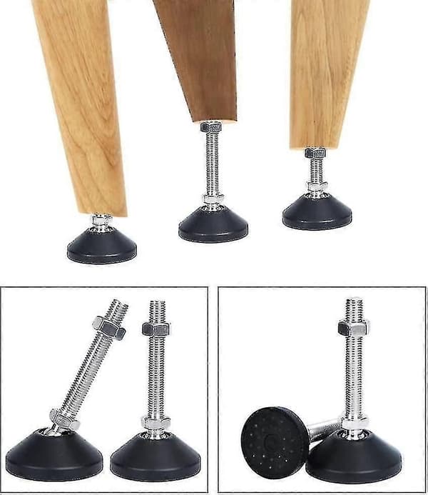 4-pack Justerbara Ben M8x50 Möbeljusteringsskruvar Justerbara Möbelben Universal Silikon