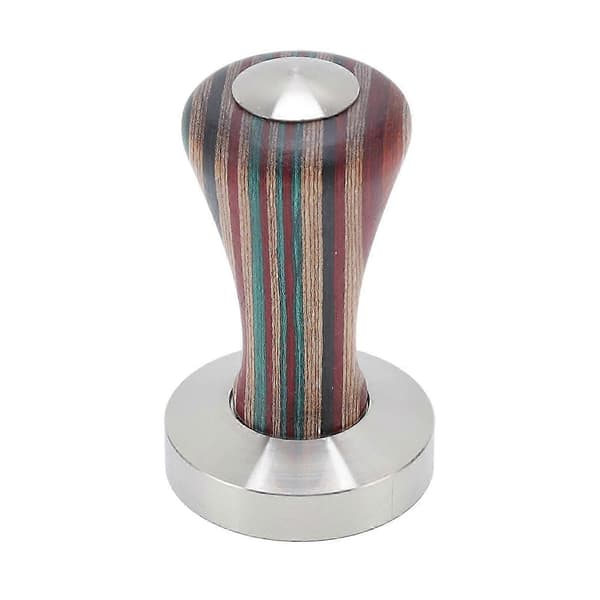 2025 Siste Modell Fargerik Tre Kaffe Flat Tamper Rustfritt Stål Base Pulver