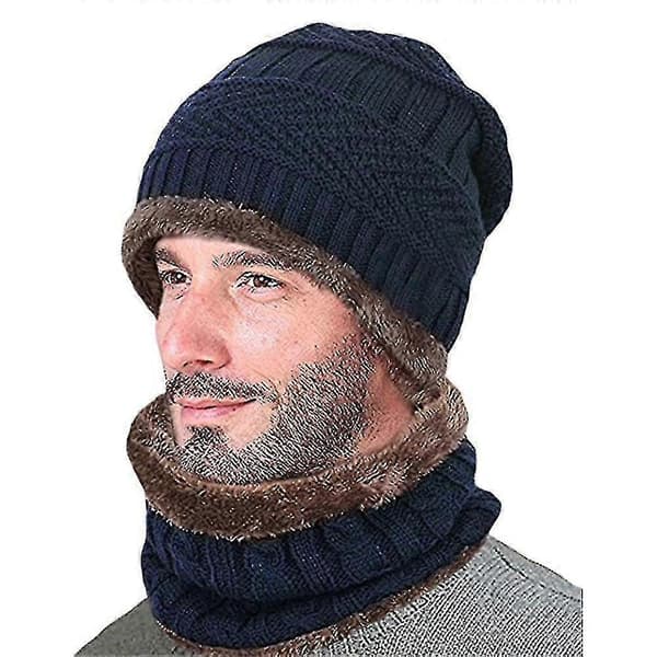 2-delat vintermössa halsduk set varm plysch stickad mössa stickat set presenter
