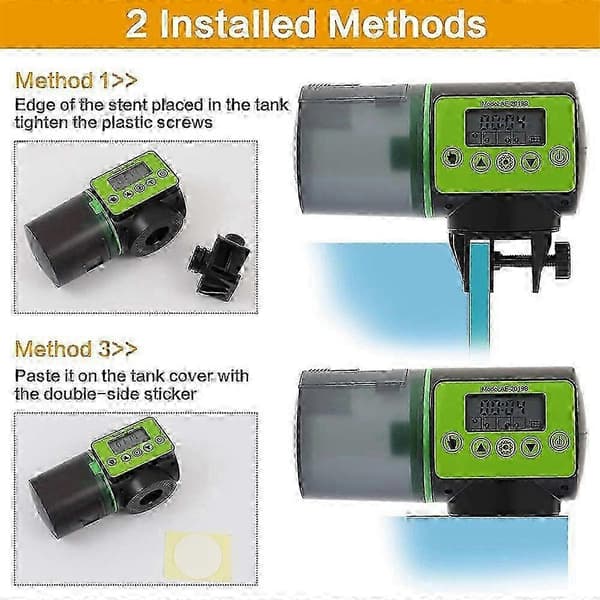 Automatisk fiskefoderautomat - Genopladelig timer fiskefoderautomat med USB