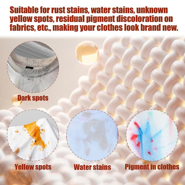 Stoff Rustpletfjerner Vandfri Tøjrens Pletfjerner HURTIG 3pcs