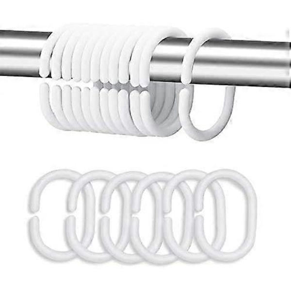 Duschdraperiringar i plast för badrumsduschfönsterstång (24-pack)
