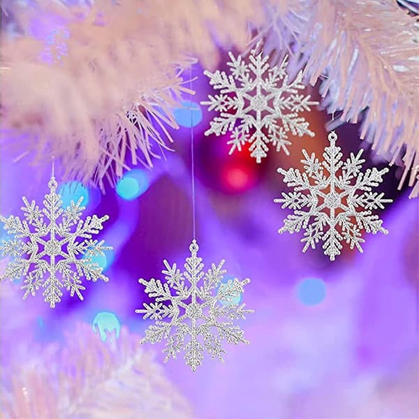 30 stk snøfnuggdekorasjon Snøfnuggdekorasjon Juletrepynt Snøfnugg til oppheng