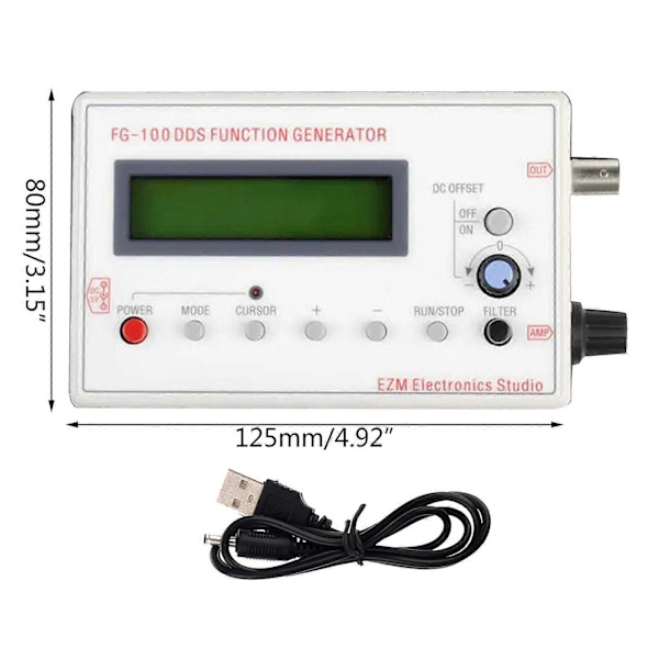 Uppgraderad 1Hz-500KHz DDS Signalgenerator Räknare, Högprecisions Sinus+Fyrkant+Triangel+Sågtands Vågformsgenerator