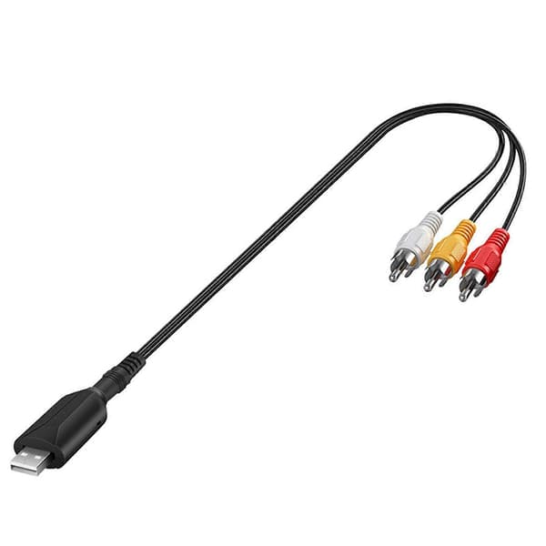 USB til 3RCA-kabel, USB 2.0 han til 3 RCA hanstik splitterkabel lydvideo AV kompositadapterkabel