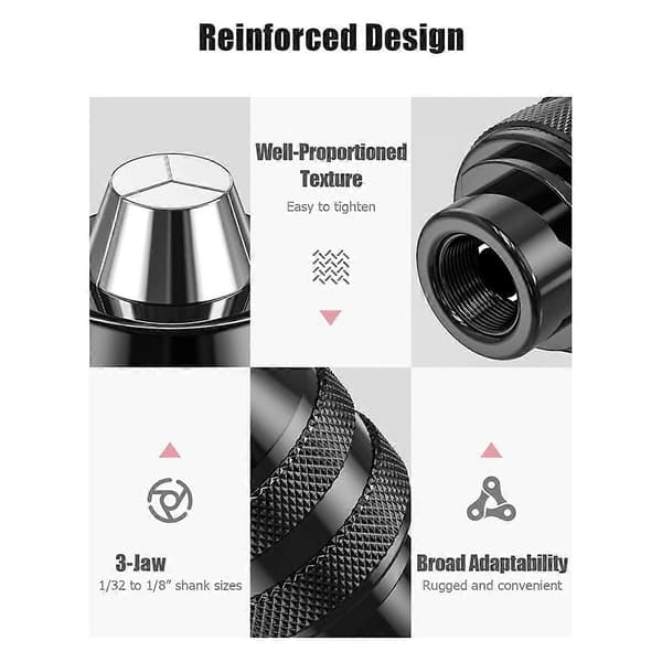 Borrfoderhylssats för Dremel, 12 st 0,8 mm till 3,2 mm Ersättning 4486 Borr Nyckellös Bit Chuc