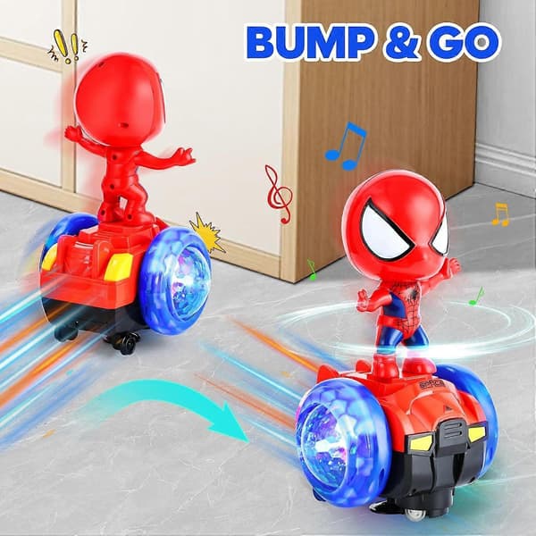 Dansende Spider-Man Robot Sensorisk Leketøy med Blinkende Lys og Musikk, Interaktive Lysende Billeker, Julebursdagsgaver til Barn Gutter Jenter
