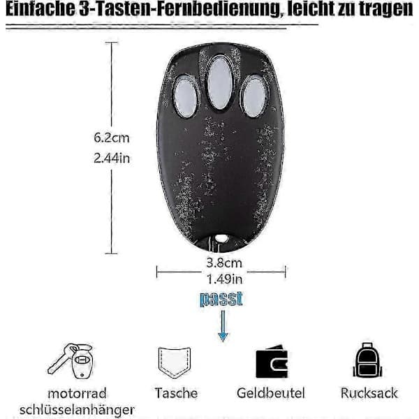 2-pack ersättningsfjärrkontroller för Chamberlain LiftMaster ML850 Merlin garageportar