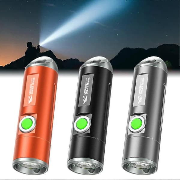 LED Camping Lommelygte Bærbar Lygte Lys udendørslampe Orange