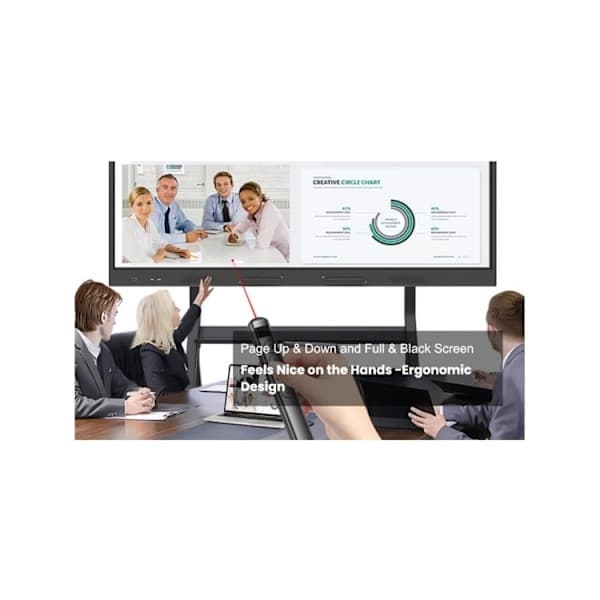 Trådløs oppladbar USB-presentatør PowerPoint-lysbilde laserpresentasjonsfjernkontroll med hvitt indikatorlys