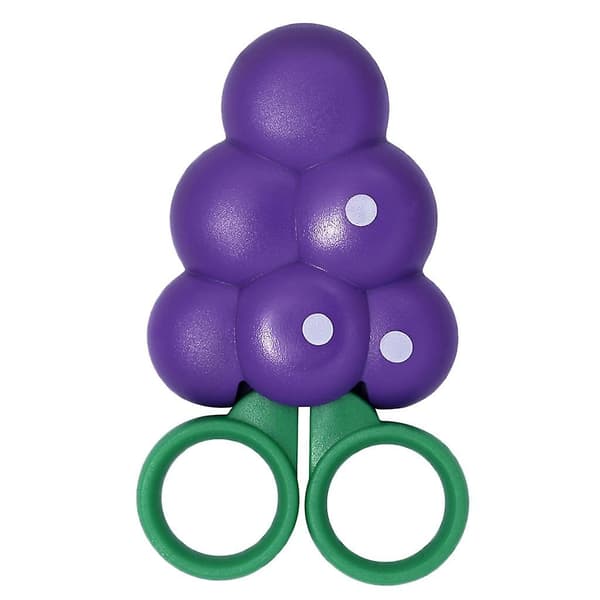2x runde sikkerhetssakser med frukformet magnetholder, drue