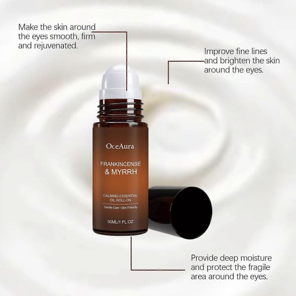 Frankincense & Myrrh Roll-On Kroppsolja, Lugnande Aromaterapi Massageolja (30ml)
