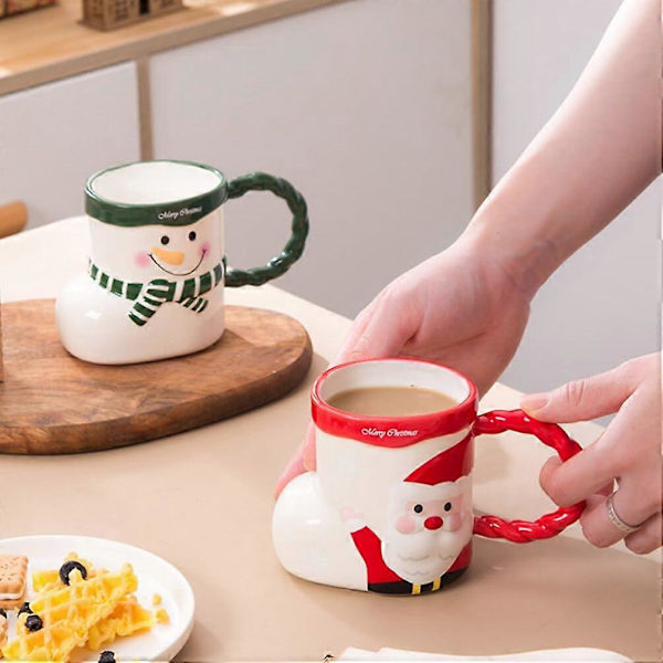 Tomtemugg Julkaffemugg Söt Kaffe Te Mjölkkopp Tomteformad Vattenkopp Julig Festlig Present 360ml