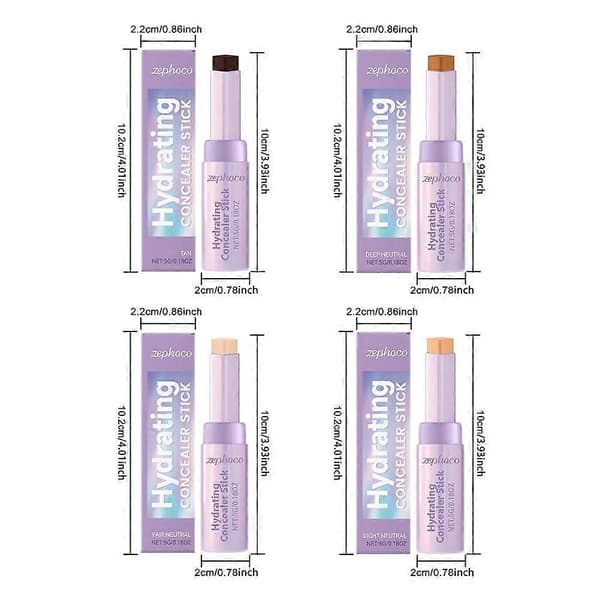 Shape Tape Blur Concealer Stick Hydrating Lightweight Concealers Pencil med Borste för Under Ögonen Ansikte A
